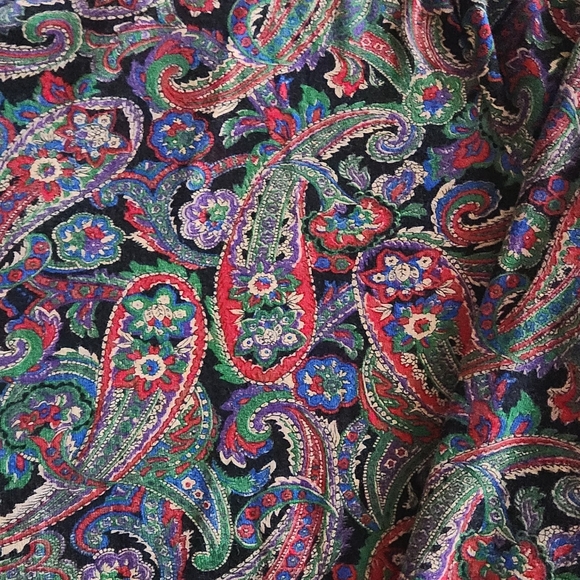 Beautiful Lauren Ralph Lauren Iconic Colorful Paisley Pattern Cotton Top ❤️🖤💜 - Picture 7 of 15